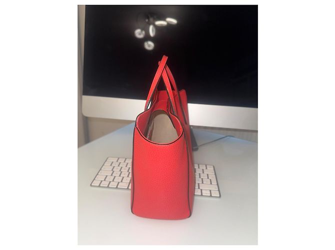 Borsa tote Gucci Swing Teddy Bear rossa in pelle Rosso - vista 4