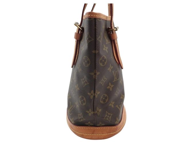 Louis Vuitton Bucket PM Monogram Marrone Tela Marrone scuro Monogramma - vista 4