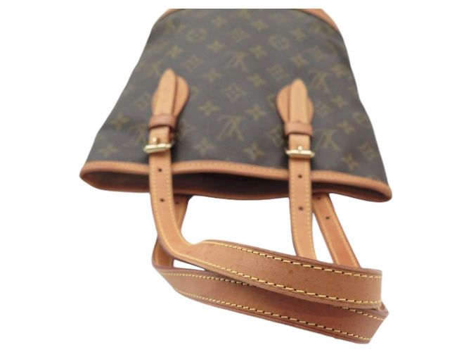 Louis Vuitton Bucket PM Monogram Marrone Tela Marrone scuro Monogramma - vista 5
