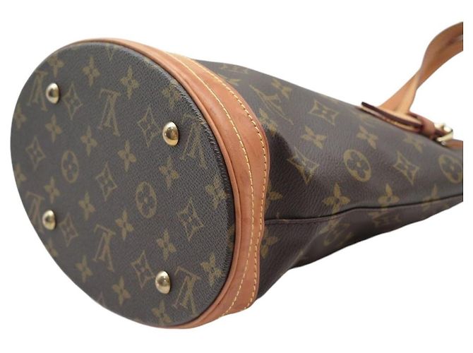Louis Vuitton Bucket PM Monogram Marrone Tela Marrone scuro Monogramma - vista 7