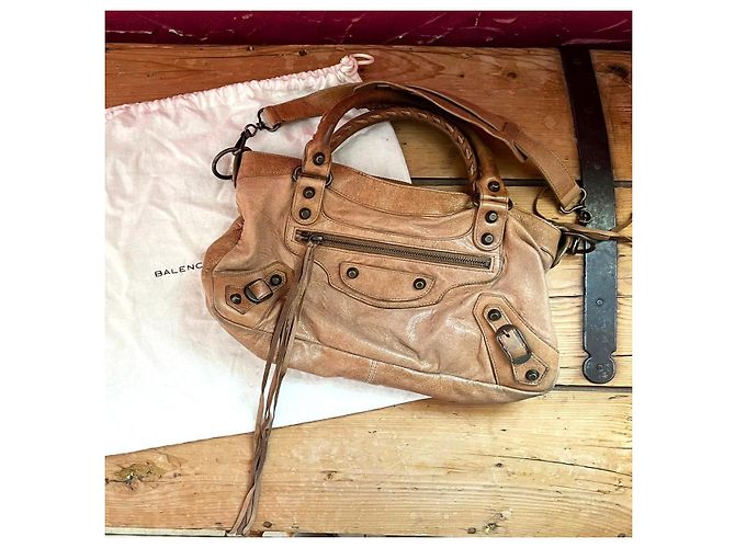 Borsa Balenciaga City in pelle marrone Marrone chiaro Caramello - vista 5