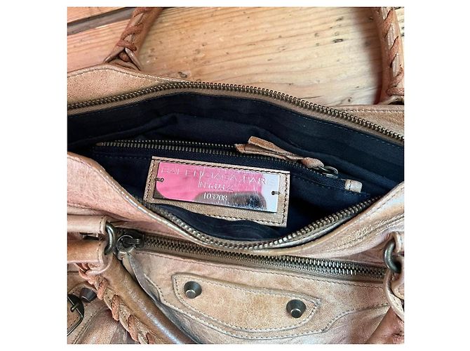 Borsa Balenciaga City in pelle marrone Marrone chiaro Caramello - vista 6