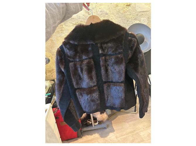 Chaqueta de visón Hermès Marrón Oscuro - vista 3