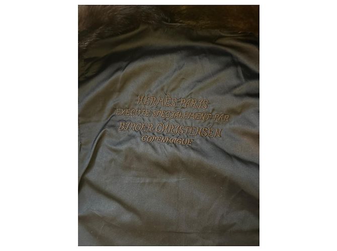 Chaqueta de visón Hermès Marrón Oscuro - vista 4