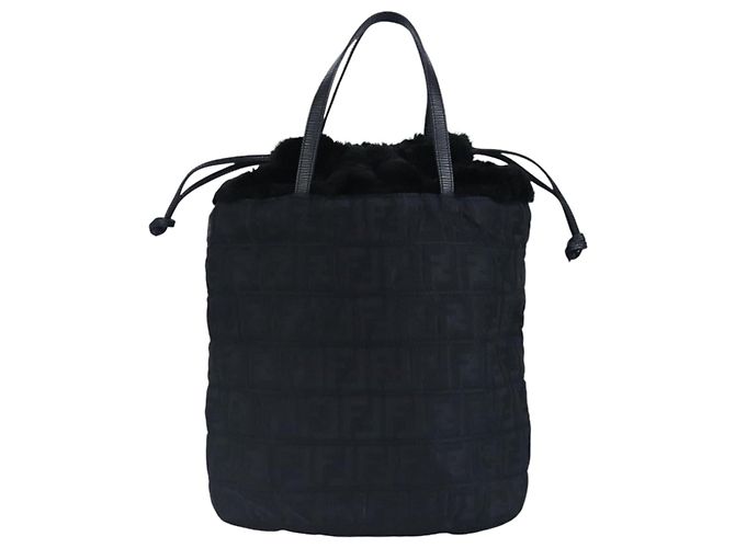 FENDI Zucca Canvas Handtasche Schwarz Auth 97410 - Ansicht 13