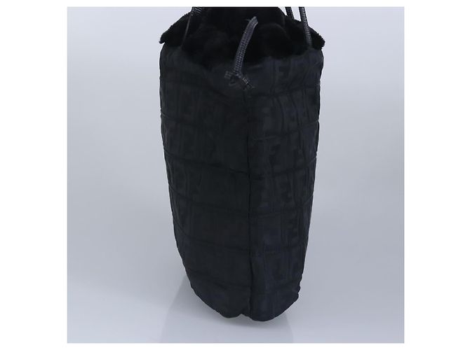 FENDI Zucca Canvas Handtasche Schwarz Auth 97410 - Ansicht 3