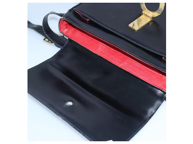 Céline Borsa a spalla CELINE in pelle nera e oro Auth 97448 Nero D'oro - vista 11