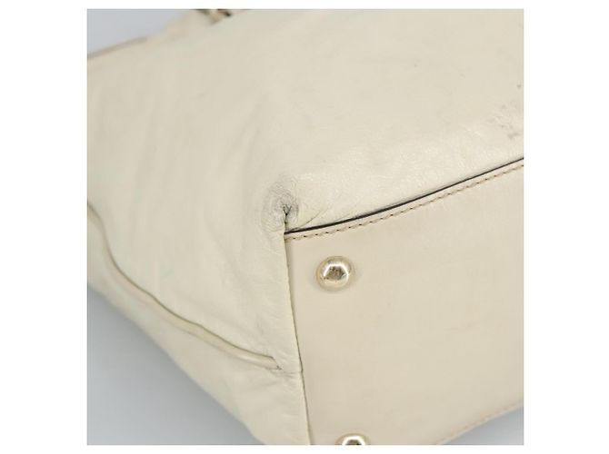 Borsa tote in pelle beige dorato GUCCI 169945 Auth th5379 - vista 14
