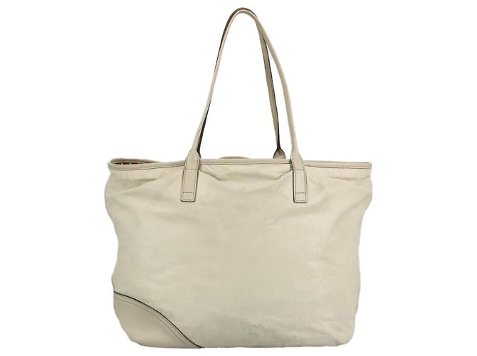 Borsa tote in pelle beige dorato GUCCI 169945 Auth th5379 - vista 2