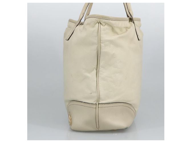 Borsa tote in pelle beige dorato GUCCI 169945 Auth th5379 - vista 4