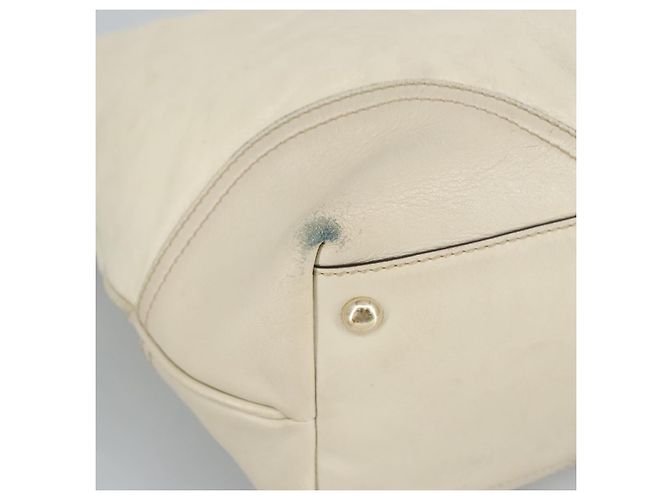 Borsa tote in pelle beige dorato GUCCI 169945 Auth th5379 - vista 9
