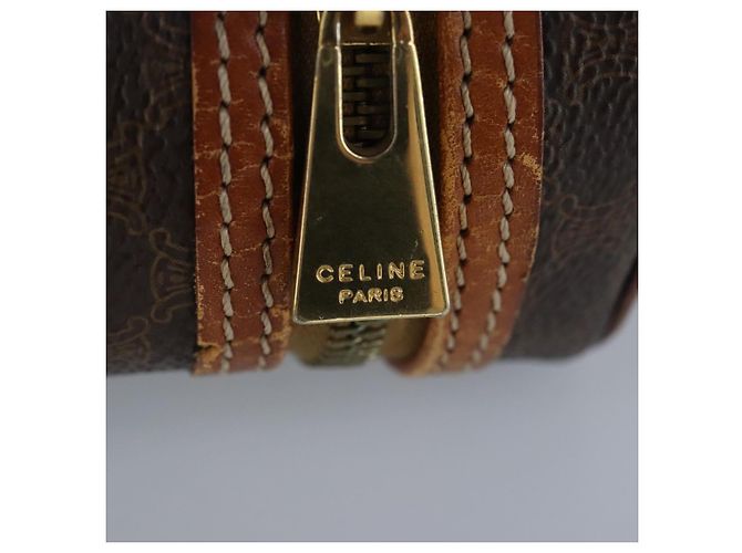 Céline Bolsa de mão em lona Macadam CELINE em couro PVC marrom Auth ar12788 - vista 17