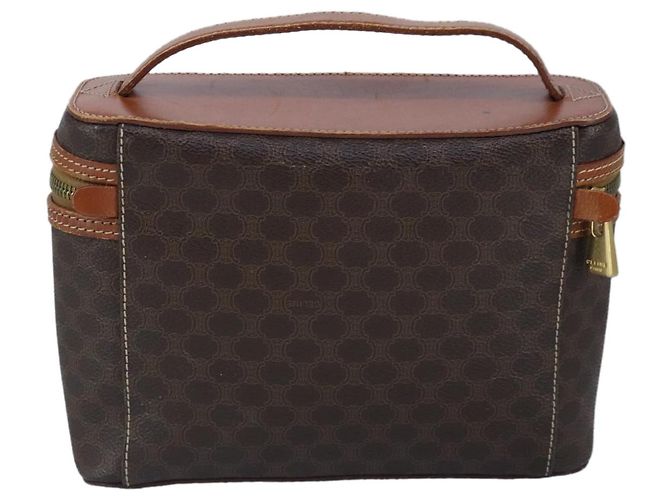 Céline Bolsa de mão em lona Macadam CELINE em couro PVC marrom Auth ar12788 - vista 2