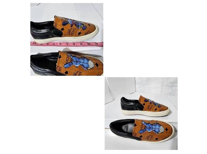 Baskets MCM Visetos Slip on Bunny Rabbit rares marron taille 36 - vue 3