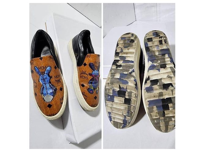 Baskets MCM Visetos Slip on Bunny Rabbit rares marron taille 36 - vue 6