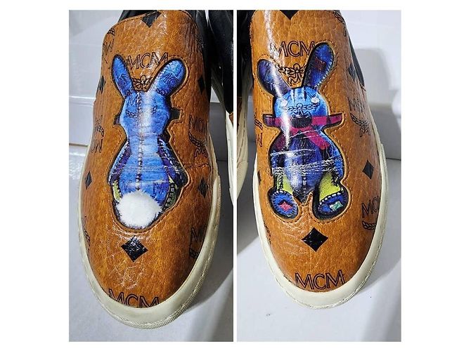 Baskets MCM Visetos Slip on Bunny Rabbit rares marron taille 36 - vue 8