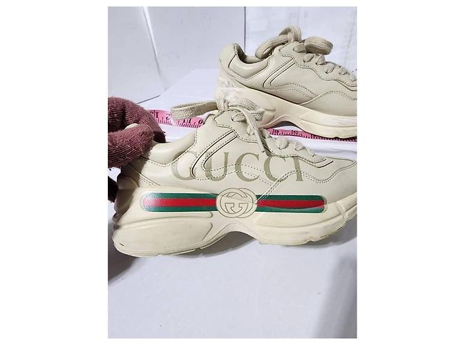 Sneakers Gucci Rhyton Interlocking G Star Off-White Taglia 34 - vista 5