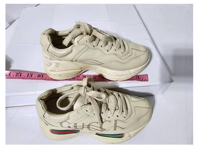 Sneakers Gucci Rhyton Interlocking G Star Off-White Taglia 34 - vista 6