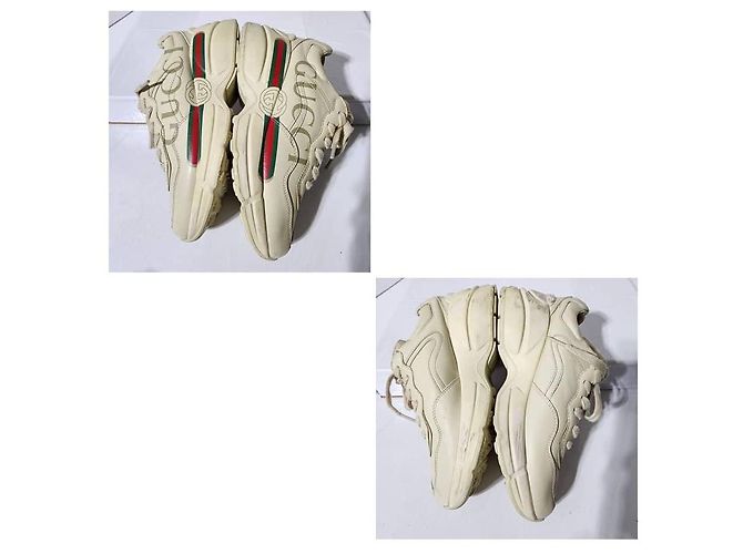 Sneakers Gucci Rhyton Interlocking G Star Off-White Taglia 34 - vista 7