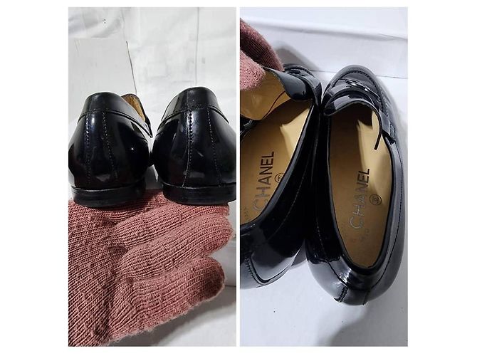 Chanel Lackleder Mokassin schwarz Größe 35C - Ansicht 9