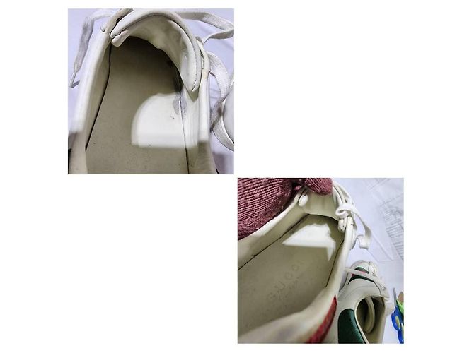 Baskets basses Gucci en cuir Ace Web blanches taille 41 - vue 18