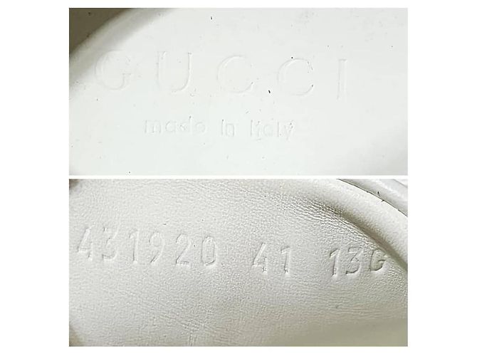 Baskets basses Gucci en cuir Ace Web blanches taille 41 - vue 6