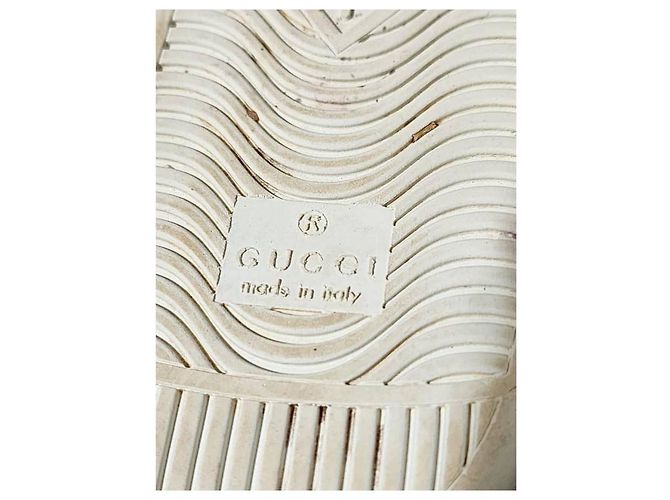 Baskets basses Gucci en cuir Ace Web blanches taille 41 - vue 8