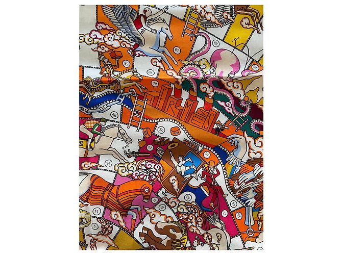 Epopea di Hermès scialle, 140cm Multicolore Arancione - vista 3
