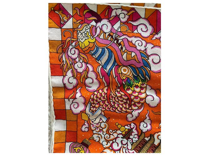 Epopea di Hermès scialle, 140cm Multicolore Arancione - vista 4
