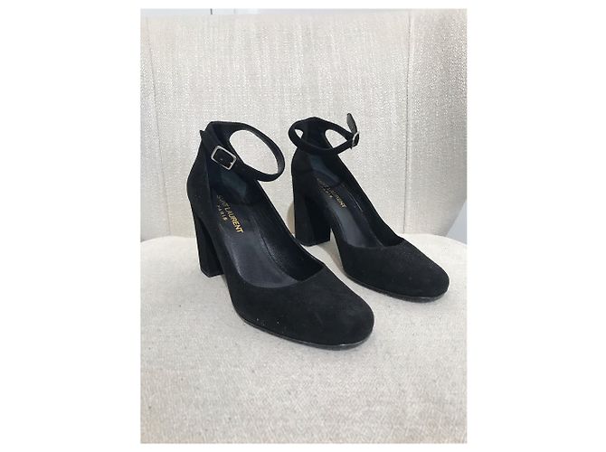 SAINT LAURENT Tacchi T.EU 36 Camoscio Nero - vista 3