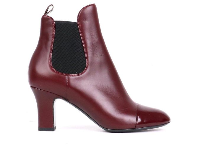 LOUIS VUITTON - Botas de tobillo de cuero burdeos de Louis Vuitton - vista 2