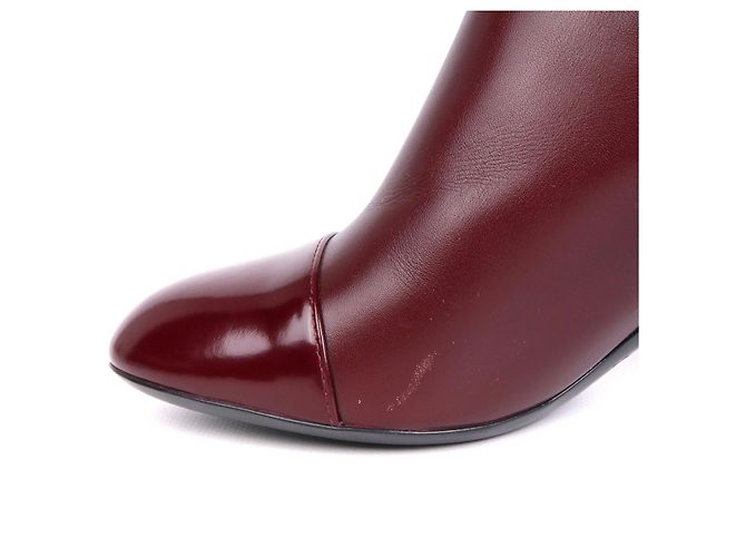LOUIS VUITTON - Botas de tobillo de cuero burdeos de Louis Vuitton - vista 4