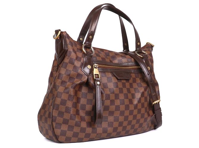 LOUIS VUITTON - Borsa a spalla Louis Vuitton Evora MM in tela damier ebano Marrone - vista 2