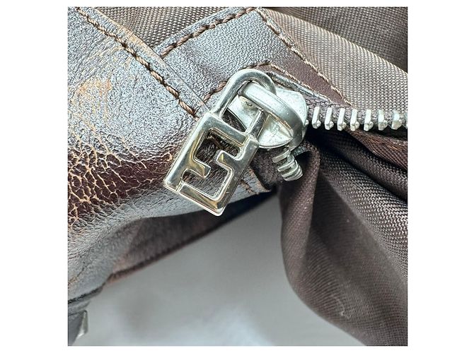 Fendi Mamma Zucchino Zucca Baguette Schultertasche Braun - Ansicht 15
