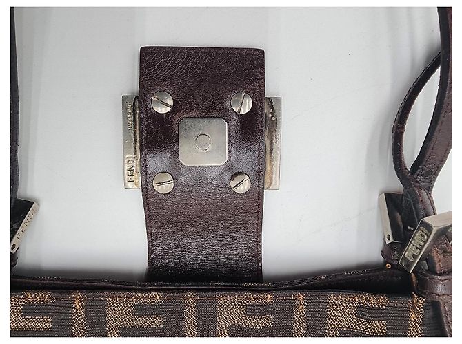 Fendi Mamma Zucchino Zucca Baguette Schultertasche Braun - Ansicht 8