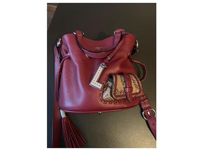 Premier Flirt Borsa a mano Lancel in pelle rosso scuro Bordò - vista 2