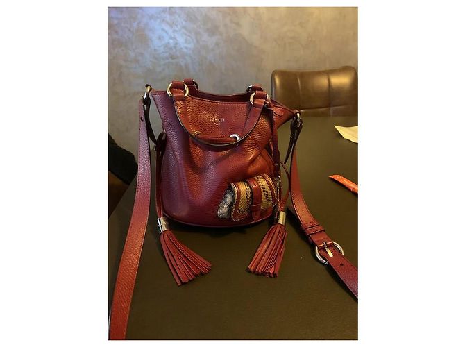 Premier Flirt Borsa a mano Lancel in pelle rosso scuro Bordò - vista 3