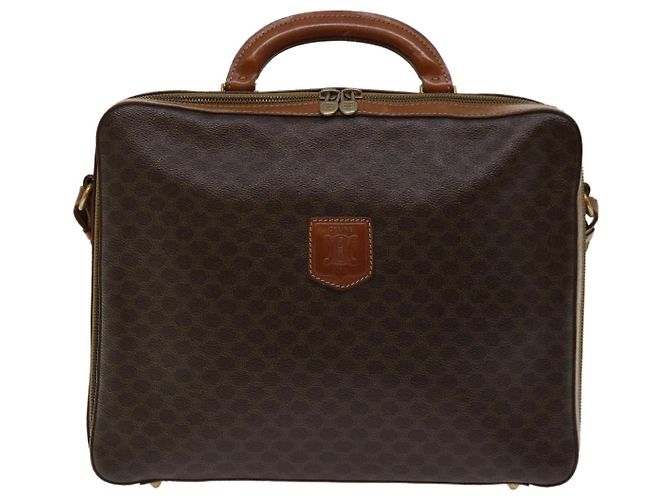 Céline Borsa a mano in tela Macadam CELINE PVC 2 vie marrone Auth 66506 - vista 2