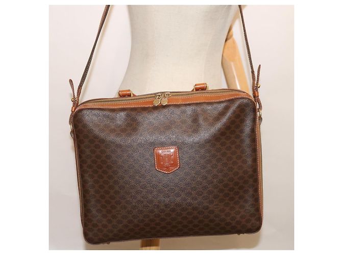 Céline Borsa a mano in tela Macadam CELINE PVC 2 vie marrone Auth 66506 - vista 26
