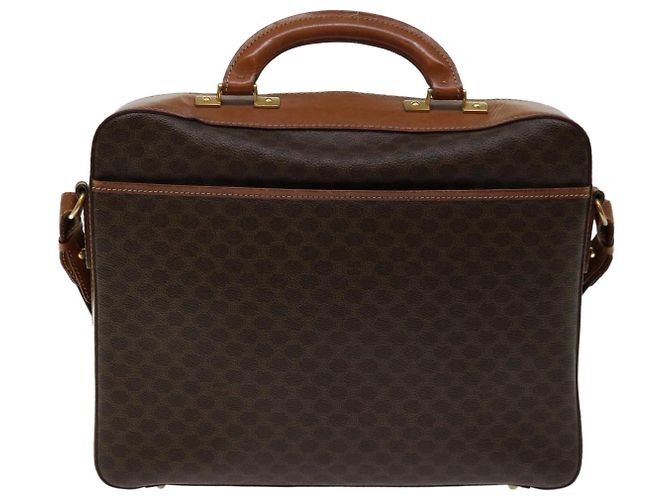 Céline Borsa a mano in tela Macadam CELINE PVC 2 vie marrone Auth 66506 - vista 3
