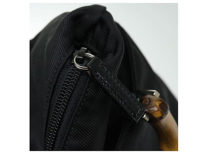 Borsa a mano in nylon GUCCI Bamboo 2way nera 002 3754 0506 Auth ep3379 Nero - vista 14