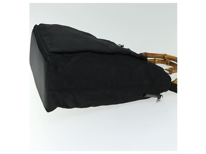 Borsa a mano in nylon GUCCI Bamboo 2way nera 002 3754 0506 Auth ep3379 Nero - vista 4
