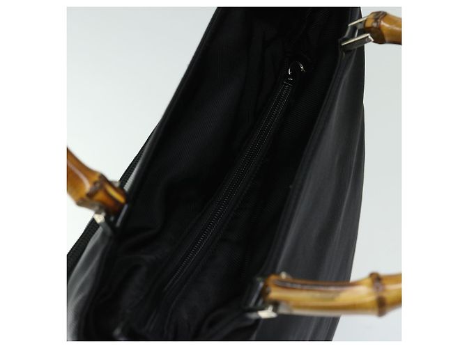 Borsa a mano in nylon GUCCI Bamboo 2way nera 002 3754 0506 Auth ep3379 Nero - vista 6