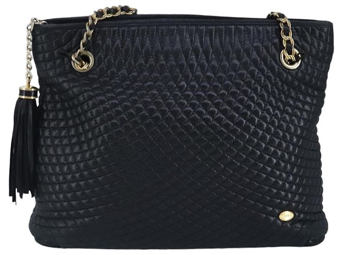BALLY Borsa a Spalla a Catena in Pelle Nera e Oro Auth 97462 Nero D'oro - vista 13