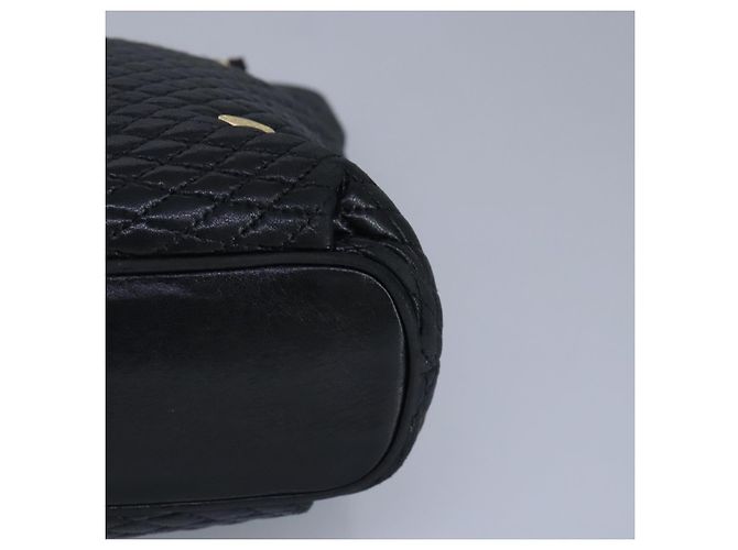BALLY Borsa a Spalla a Catena in Pelle Nera e Oro Auth 97462 Nero D'oro - vista 14