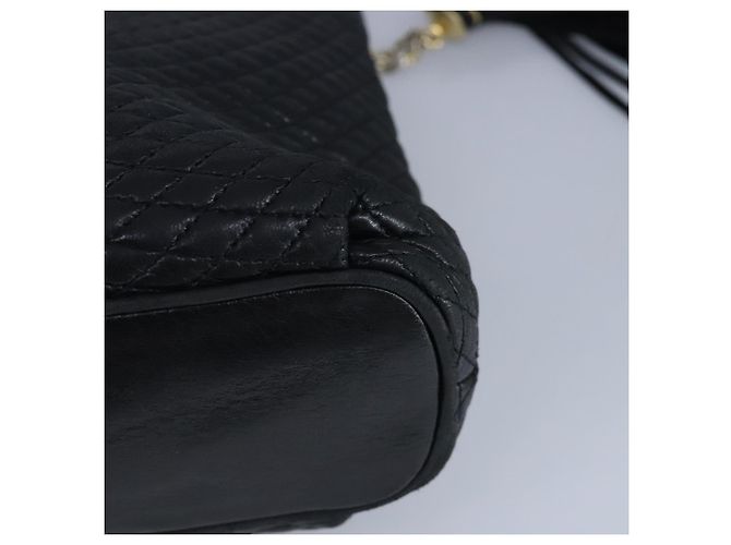 BALLY Borsa a Spalla a Catena in Pelle Nera e Oro Auth 97462 Nero D'oro - vista 16