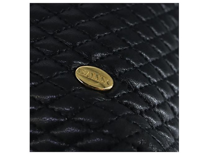 BALLY Borsa a Spalla a Catena in Pelle Nera e Oro Auth 97462 Nero D'oro - vista 17
