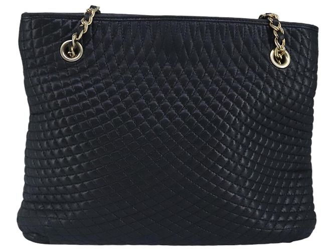 BALLY Borsa a Spalla a Catena in Pelle Nera e Oro Auth 97462 Nero D'oro - vista 2
