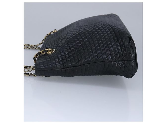 BALLY Borsa a Spalla a Catena in Pelle Nera e Oro Auth 97462 Nero D'oro - vista 3
