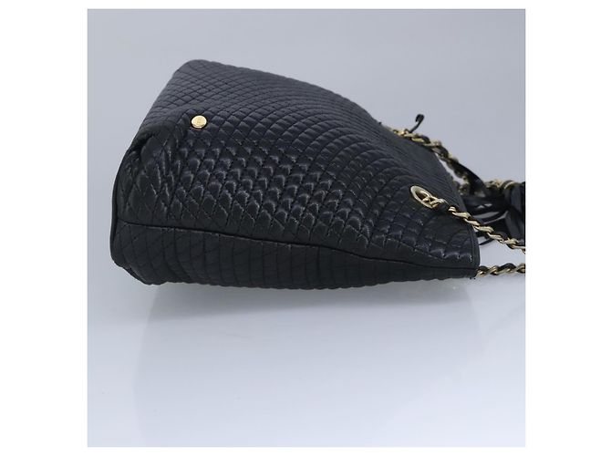BALLY Borsa a Spalla a Catena in Pelle Nera e Oro Auth 97462 Nero D'oro - vista 4